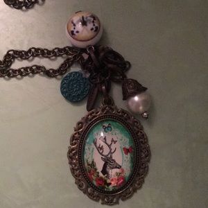 Plunder Design Deer Charm Necklace